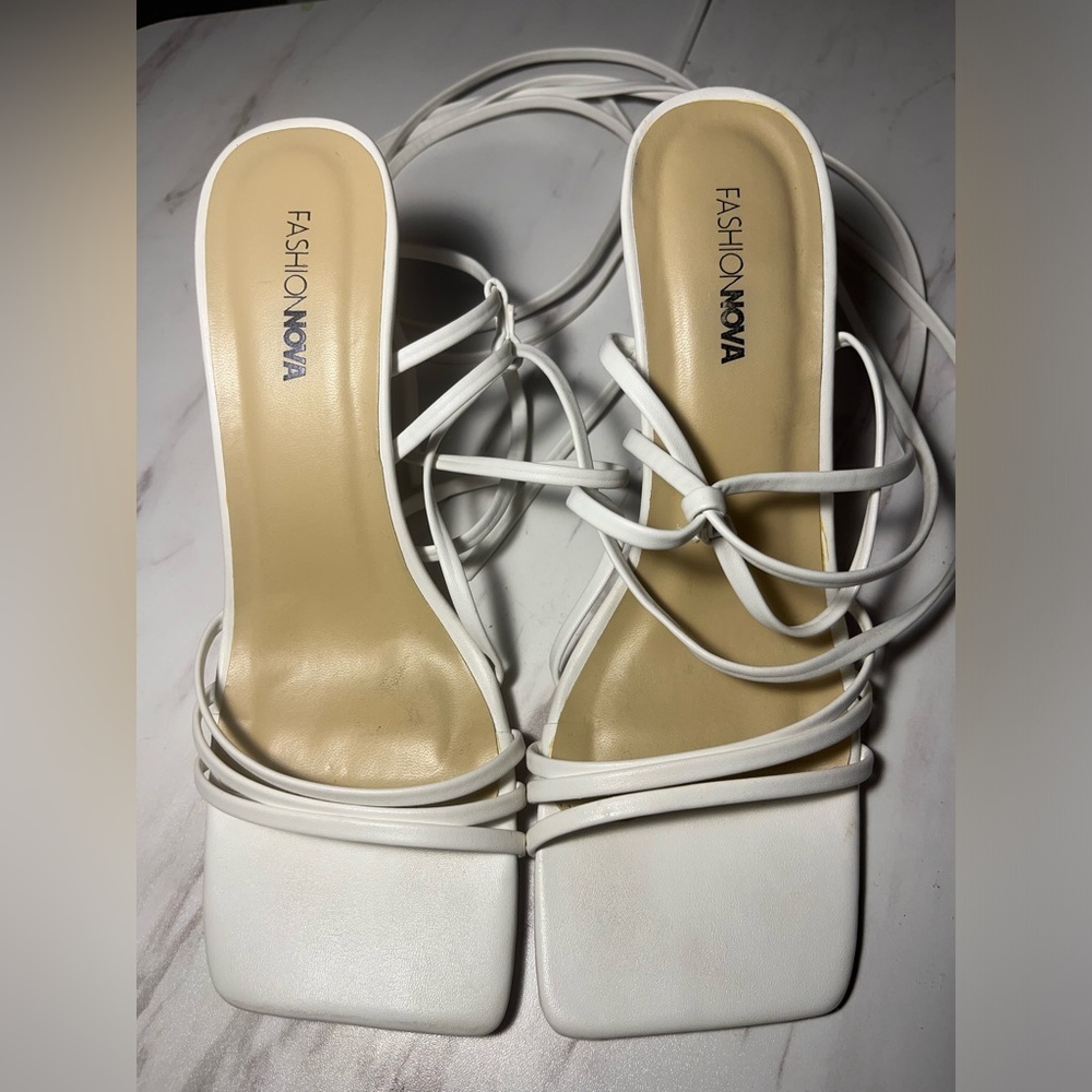 Fashion nova white heels